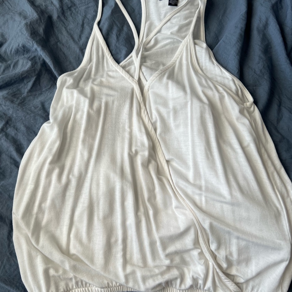White strappy tank